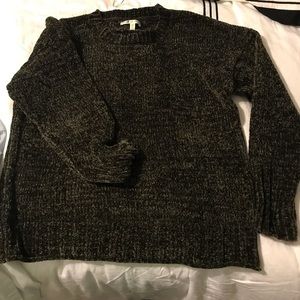 3/$21 Seven7 Black/Gray velvety feel sweater. Beautiful piece, so soft! Size Lg